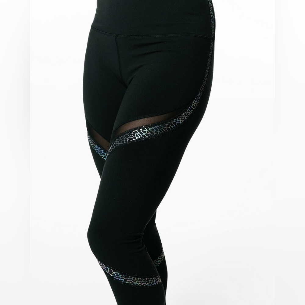 Zyia Black Reflective Serpent Leggings